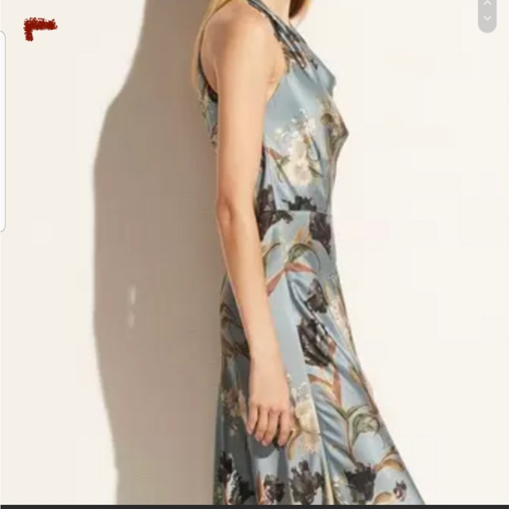 Vince Floral Maxi Dress in Soft Blue and Cream